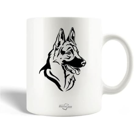 Mug en Céramique Cool Chat Chien Loup wit