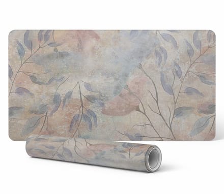 Antislip gaming muismat met delicate bladeren als achtergrond, 90x45 cm