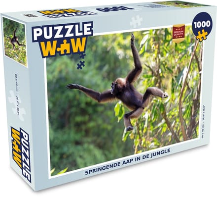 Puzzel Springende aap in de jungle - Legpuzzel - Puzzel 1000 stukjes volwassenen