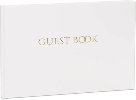 SecaDesign Gastenboek - GUEST BOOK - A4 formaat - wit / goud - receptieboek bruiloft