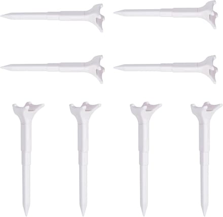Golftees - Trainingspinnen - Swing oefenen - Stabiel impactontwerp - 8 cm lengte - Wit