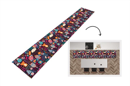 Keukenloper - Loper keuken - Patroon - Uil - Kat - Bloemen - 300x50 cm - Keukenloper vinyl