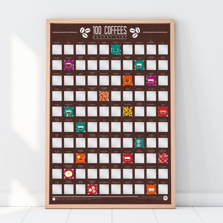 Gift Republic Bucketlist Scratch Poster - 100 Koffie