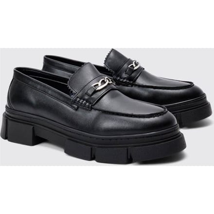 Track Sole Snaffle Loafer | Black | Size 42