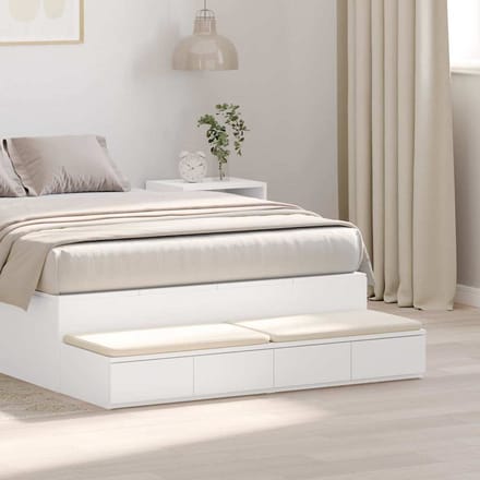 vidaXL - Bedlades - Wit - 120 - x - 36,5 - x - 16,5 - cm - Bewerkt - hout
