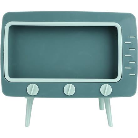 Retro Tissuebox Dispenser Desktop Papieropslag Houder TV Vorm met Mobiele Telefoon Houder gray