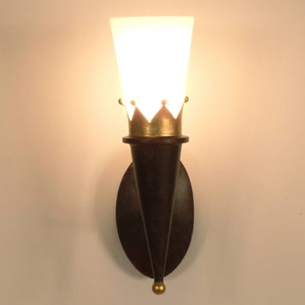 Holländer Rustieke wandlamp CORONA met gouden versiering