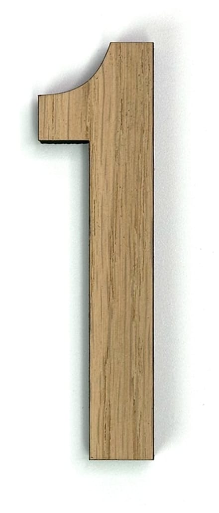Houten cijfer 1 - 37 cm hoog