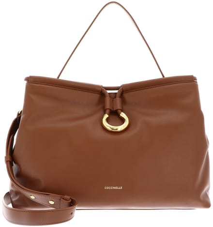 COCCINELLE Leren handtas schoudertas Elisbet Handbag Smooth Leather Cognac bruine