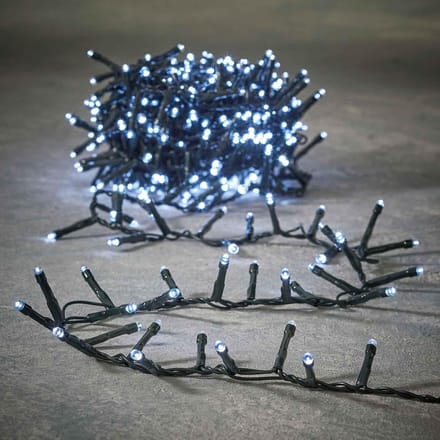 Luca Lighting kerstverlichting lichtsnoer - buiten - 550 lampjes wit - flashfunctie - 1100 cm