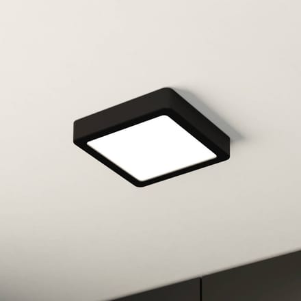 EGLO LED opbouwpaneel Fueva 5 IP20 830 zwart 16x16cm