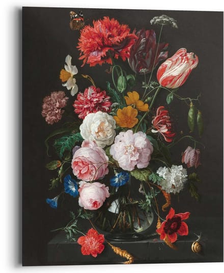 Schilderij De Heem Stilleven met bloemen - 50 x 40 - Hout - REINDERS