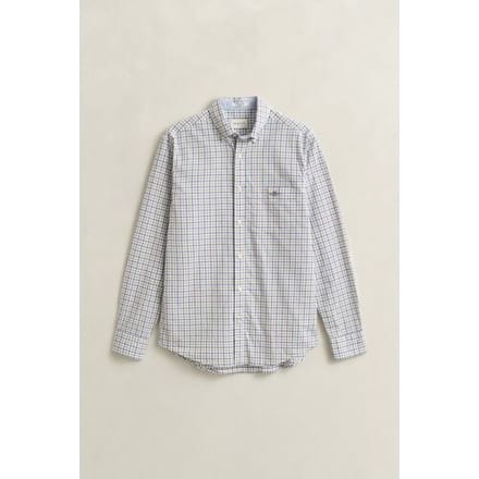Gant Overhemd Classic Poplin Check Button-Down Taupe Beige / male