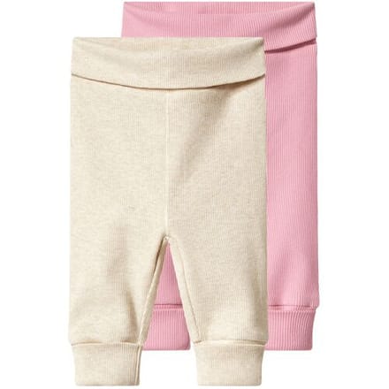 LUPILU Set van 2 baby broekjes (roze/beige, 86/92)