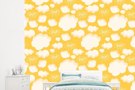 Behang - Fotobehang Popcorn - Quotes - Patronen - Pop - Breedte 245 cm x hoogte 220 cm