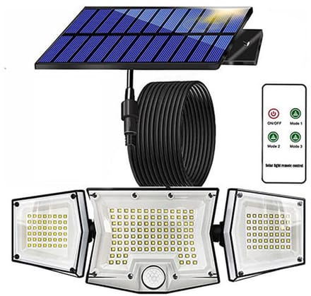 Solar Wandlamp Buiten - Buitenlamp met Bewegingssensor - IP65 Waterdichte Tuinlamp met Afneembaar Zonnepaneel