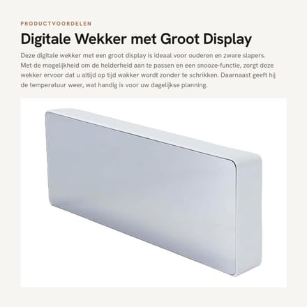 Dailygoods- Digitale Wekker Groot Display - Temperatuurweergave