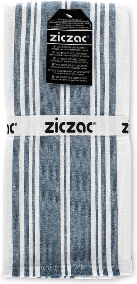 ZICZAC - Theedoek Culinary Duo Stripe - SET/3 - 50x76 cm, blauw