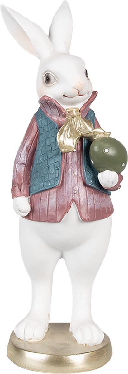 Clayre & Eef Beeld Konijn 26 cm Wit Polyresin