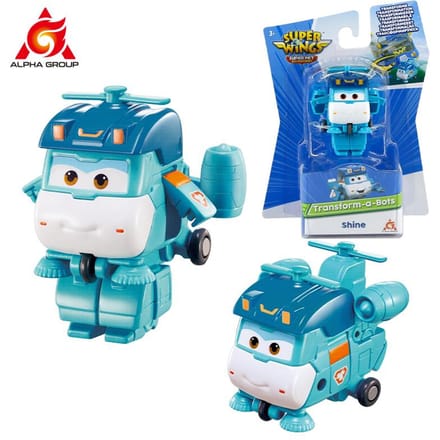 Super Wings Mini Dizzy Robot Transformable en Avion en 3 Étapes Figurine d'Action Déformable de 2 Pouces 2 Modes Transformables Jouet pour Enfant