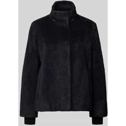 comma - female - Zachte, cape-stijl jas met lange pool en verborgen knoopsluiting