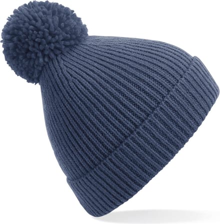 Result Wintermuts - blauw - met pompom - gebreid - voor volwassenen