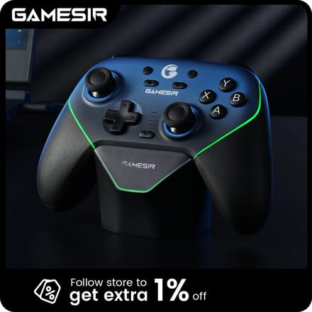 GameSir Super Nova Draadloze Controller - Anti-Drift Hall Effect Joysticks, 6-Axis Gyro, 1000Hz Lage Latency voor PC/Switch/Mobiel