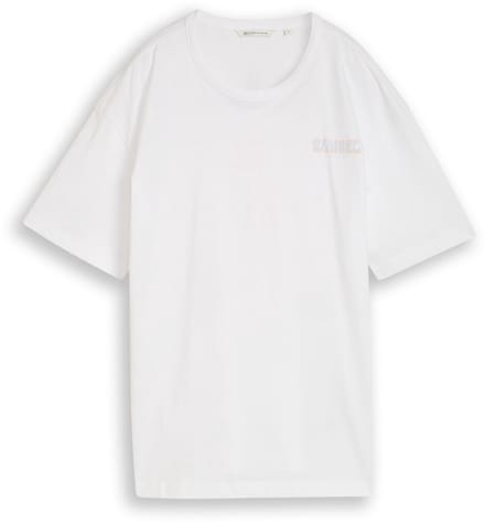 Tom Tailor Denim - Oversized T-shirt met print op de rug - Maat M - White