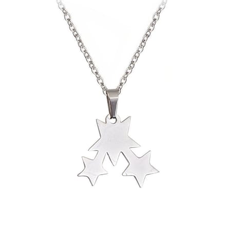 Fako Bijoux® - Ketting - Stainless Steel - Sterretjes Trio - Zilverkleurig