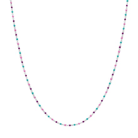Collier bolletjes gekleurd emaille 36 + 4 cm