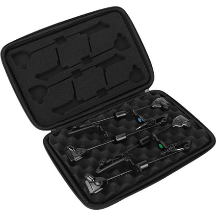 4 stuks Plastic Vissen Beetmelder Hangers Swinger Ketting Indicator Geluid & Licht Alert Vis black
