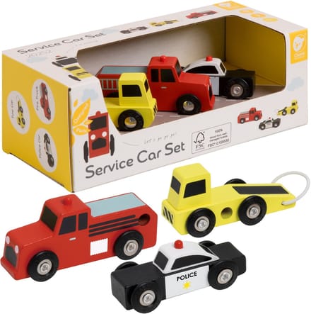 Classic World Wooden Emergency Service Cars Set 3pcs.