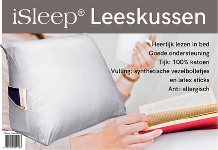 iSleep Leeskussen - Zitkussen - Leeskussen voor bed en bank - Inclusief Kussensloop - Wit