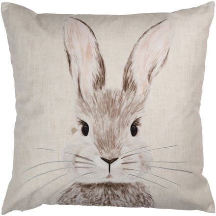 Clayre & Eef Kussenhoes 45x45 cm Beige Polyester Konijn