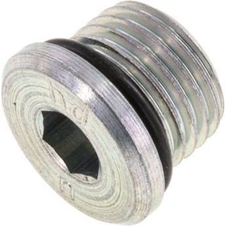 Plug UNF 9/16"-18 Staal NBR met Binnenzeskant 630bar [2 Stuks]