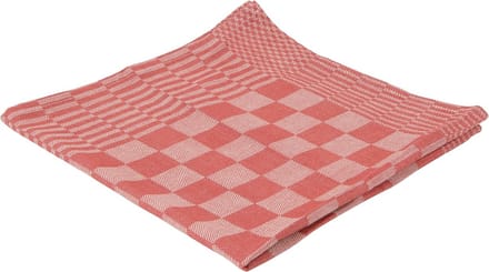 Theedoek 65x65cm rood geblokt - 100% katoen - Set 6 stuks