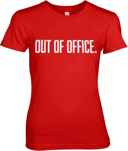 Dames Fun Tshirt -S- OUT OF OFFICE Rood