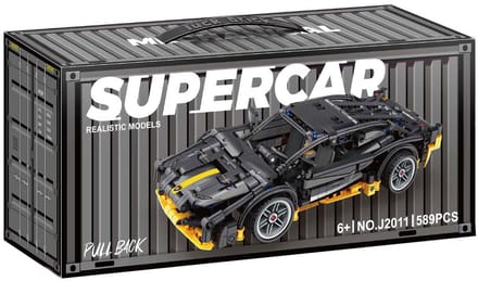 Lobbes bouwstenen sportauto pull back set - 589 stuks speelgoed.