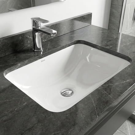 Rea Anabel 46 Sanitair Keramiek Rechthoek - Wastafel - Wit - 46 X 35 X 20 Cm