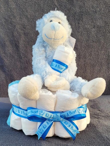 Luiertaart Its a boy - blauw - kruidvat - funnies - sokjes - kraamgeschenk - strik