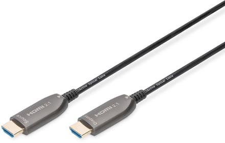 Digitus AK-330126-200-S HDMI-kabel HDMI Aansluitkabel HDMI-A-stekker, HDMI-A-stekker 20.00 m Zwart 8K UHD, Afgeschermd (dubbel)
