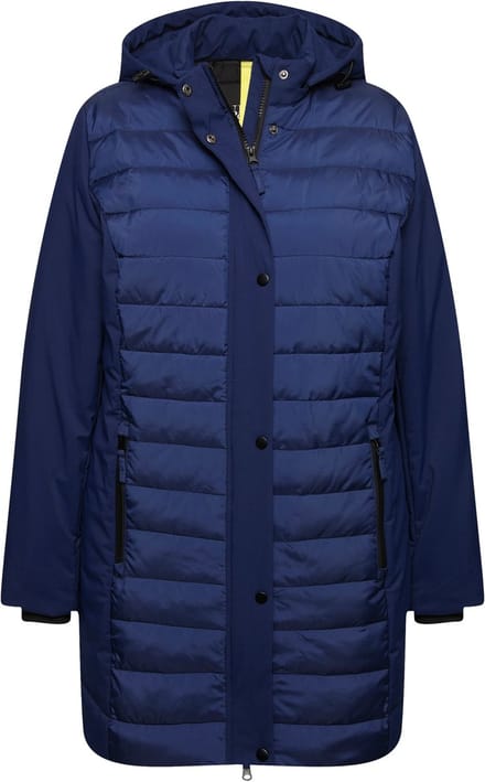 Ulla Popken - Dames - HYPRAR hybride jas stiksel/softshell opstaande kraag - Nachtblauw - Maat 46+