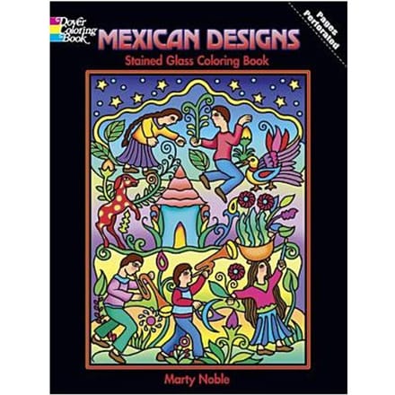 Mexican Designs Stained Glass Coloring Book - Marty Noble