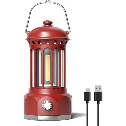 Oplaadbare draadloze campinglamp Traploos dimmen Outdoor Retro Tentlicht Thuisatmosfeer rood