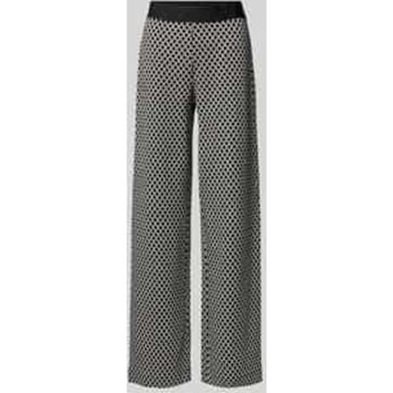 Wide leg stoffen broek met elastische band met label, model 'ELAINE'