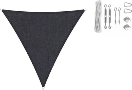 Shadow Comfort driehoek 3x3x3m Carbon Black met Bevestigingsset