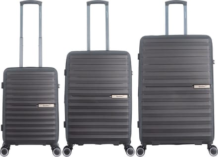 Saxoline Blue Polypropyleen Kofferset Resort / Reiskoffer Set - S/M/L - Anthraciet - Antraciet / Set