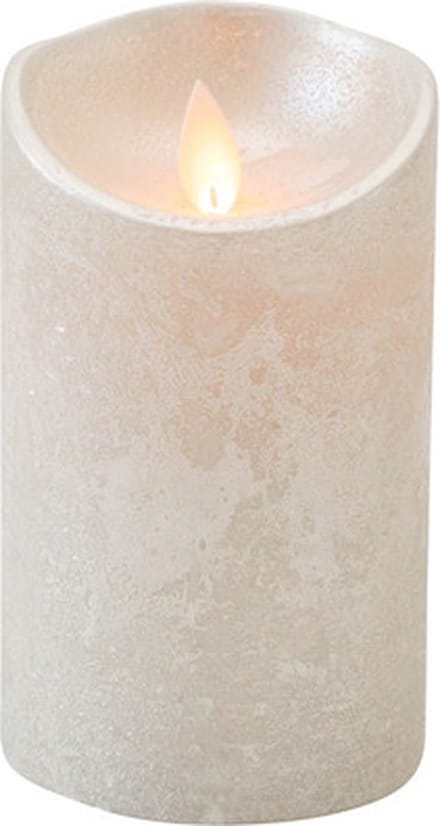 Anna's Collection Led kaars/stompkaars - zilver - H12,5 x D7,5 cm - wax - bewegende vlam