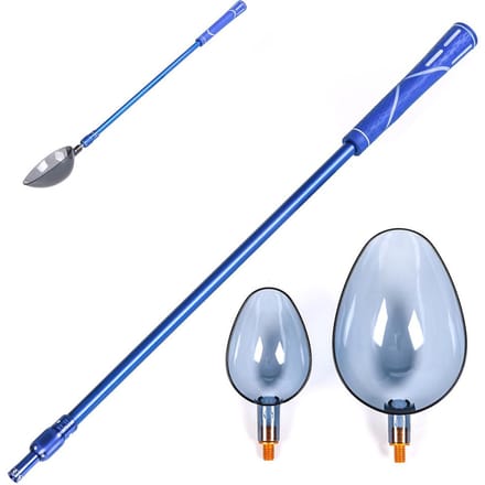 55 - 95cm Telescopische Aluminium Aas Werpstok Handvat met 2 Aaslepels Aaswerpers Handle with spoons white