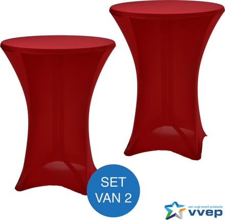 Statafelrok Style - Set van 2 - Ø 85 cm - Rood